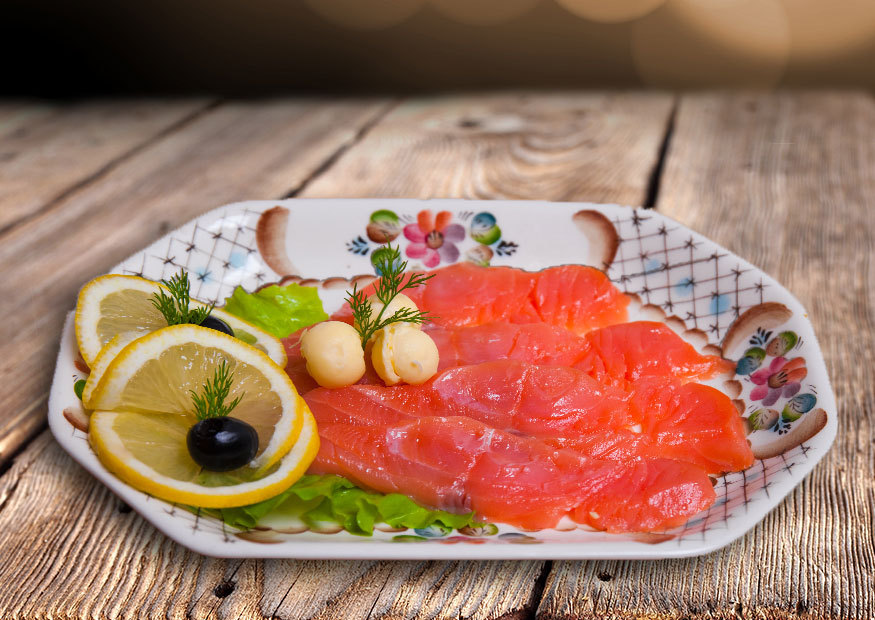 Mild-cured trout following an old Russian recipe