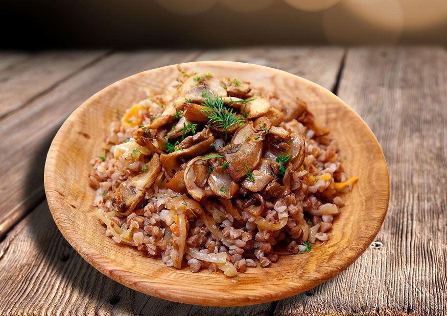 Buckwheat porridge with mushrooms