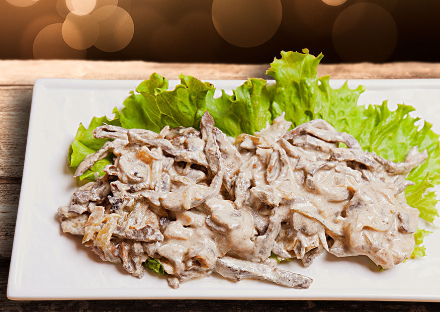 Veal liver Stroganoff