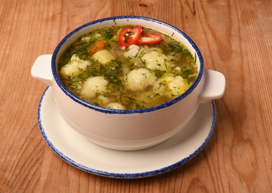 Vegetable soup with cauliflower and celery