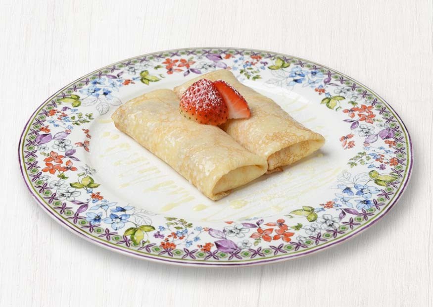 Домашние блинчики с творогом и ванильным соусом